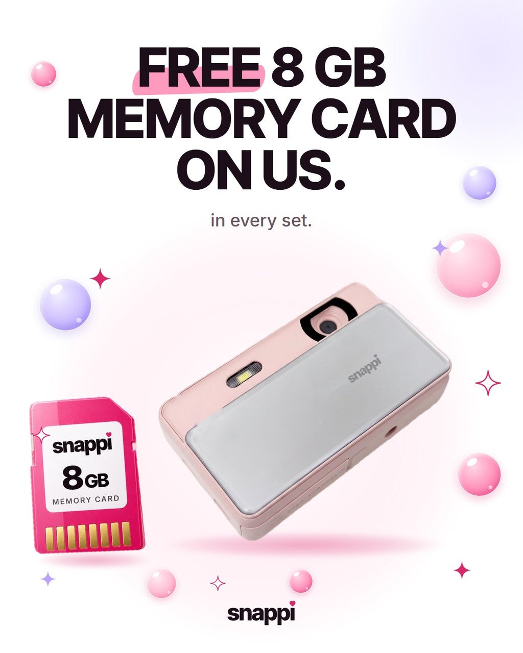 the pink slide camera with a free 8 GB memory card